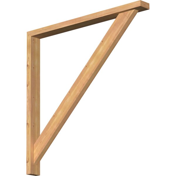 Ekena Millwork Traditional Block Smooth Bracket w/ Offset Brace, Western Red Cedar, 3 1/2"W x 38"D x 38"H BKT0402X38X38TRA05SWR - main